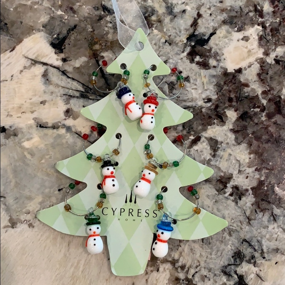 NWT snowman wine stem charms